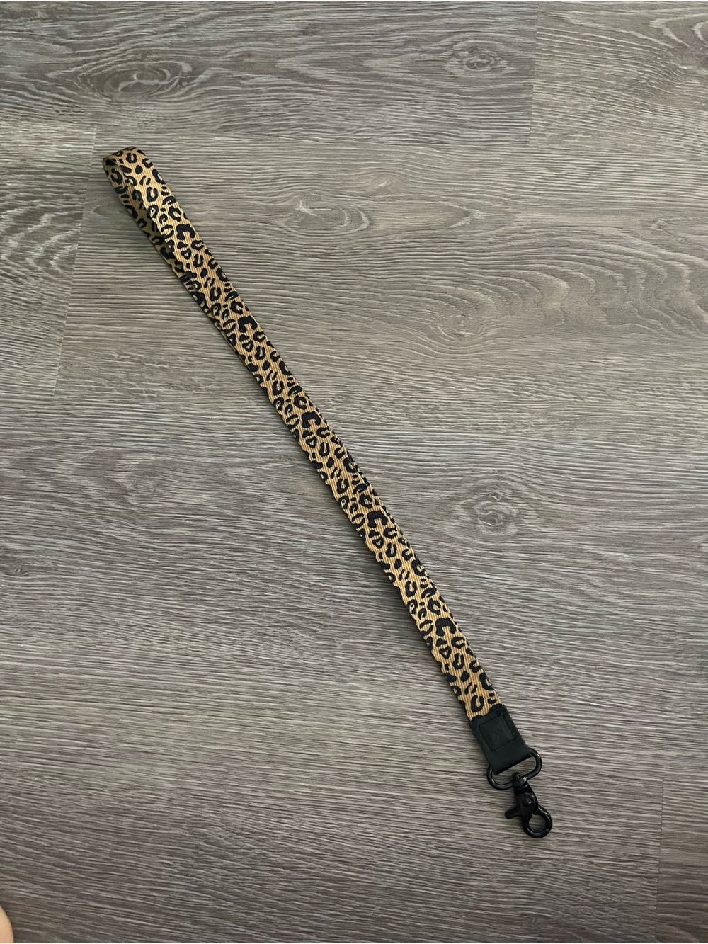 Leopard Print lanyard Strap - Tan/Black